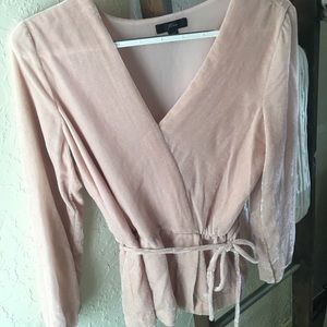 Velvet wrap top